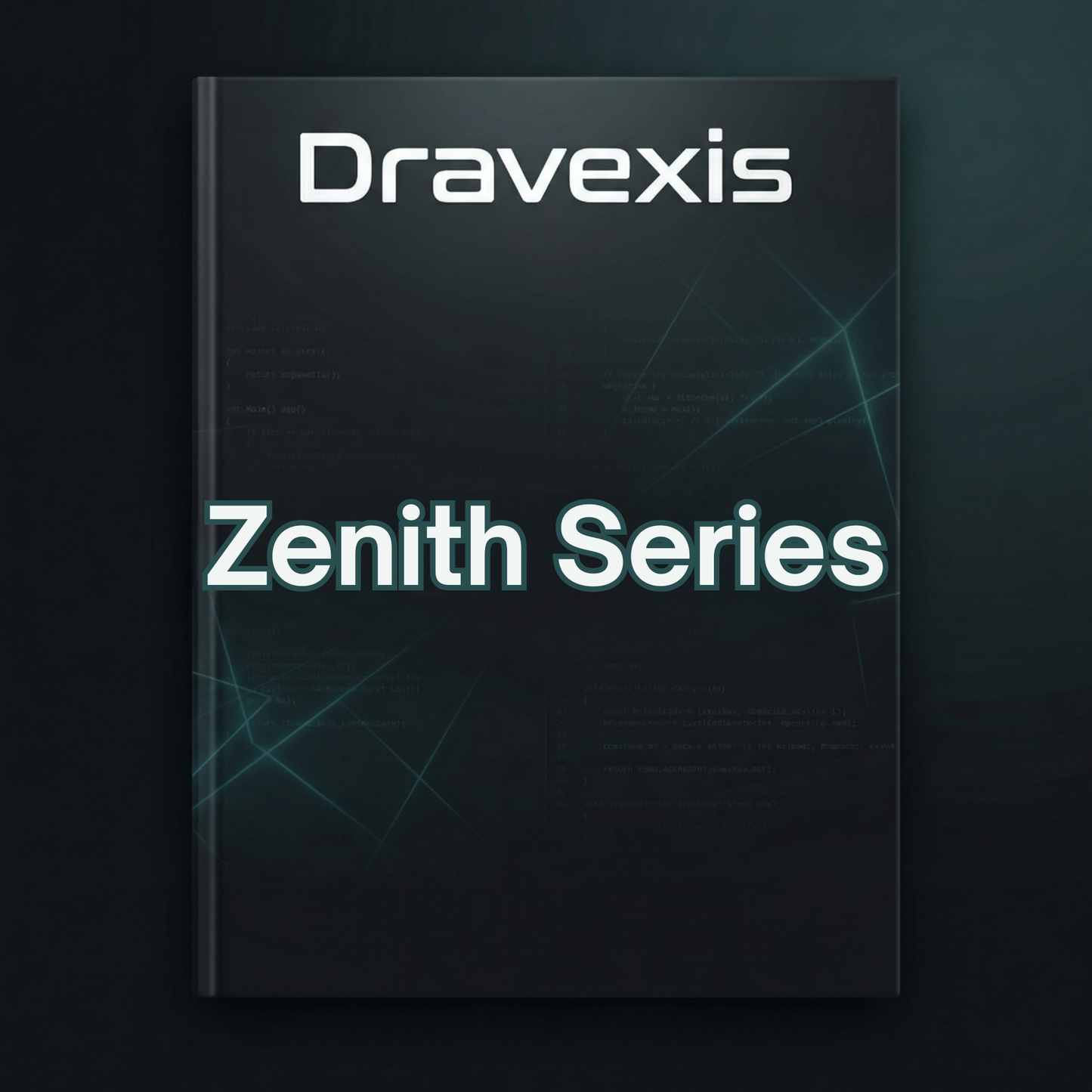 Book or cover with 'Dravexis Zenith Series' text on a dark background