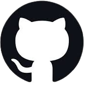 GitHub logo with a black circle and white silhouette of a cat.